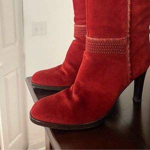Sergio Rossi Pelle Sandy red suede boots
